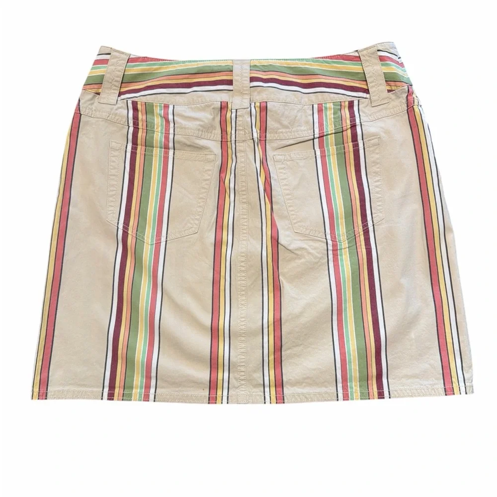 Retro LOFT Colorful Striped Stretch Mini Skirt Size 8